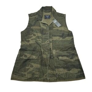Abercrombie & Fitch Camouflage Utility Vest‎ Womens Small Military Style Top NEW